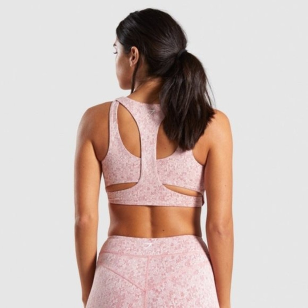 Gymshark Fluer Texture Brick Marl Sports Bra